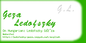 geza ledofszky business card